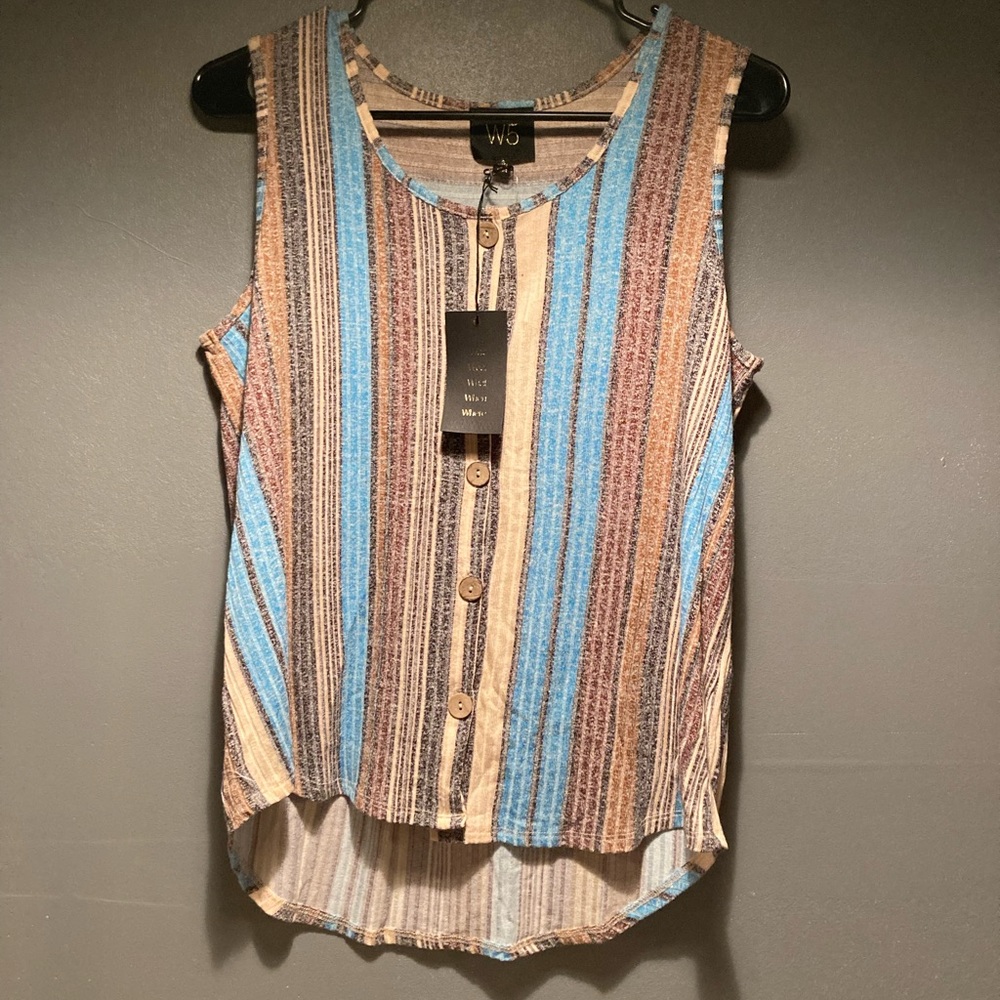 NWT W5 tank top striped shirt size small